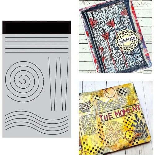 Medium Stencil Journal Lines Striped Circle for DIY Scrapbooking Album Stamp Make Paper Card Embossing New Die Cut 2021 NEW