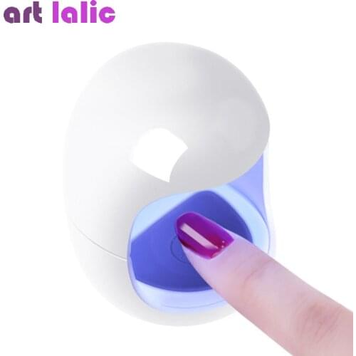 Egg Shape 3W UV LED Lamp for Nail Single Finger Lamp Nail Gel Polish Dryer Drying Machine Smart Sensor 45s / 60s USB Connector