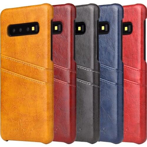 Ultra Tin Retro Pu Leather Case For Samsung Galaxy S8 S9 S10 Plus S10e S7 Edge Note 5 8 9 Cover Back Card Slots Capas