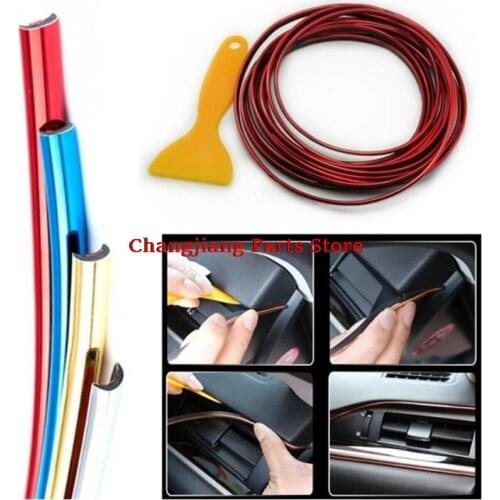 1pc 5m Universal Car Style Interior Trim With Decorative Molding Fascia Dashboard Door Edge Decoration Car Interior Accessories