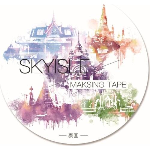 1pcs Watercolor world Washi tape Traveling around the world building diy collage 40mm * 7m