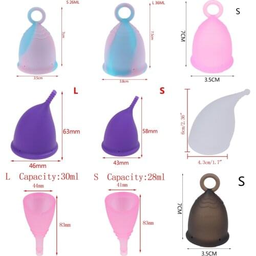 1PC Medical Grade Silicone Menstrual Cup Set Transparent Feminine Hygiene Cup Coupe Menstrual De Silicona Medica Coppetta