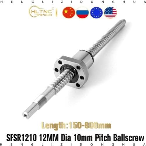 12 diameter 10mm pitch SFSR1210 150 200 250 300 350 400 450 500 550 600 650 mm C7 ball screw SFS1210 BK/BF10 end machined