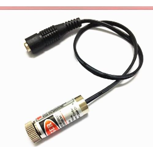 12MM Diameter 650nm 5mW Red light Laser Module （- /./ +）With DC plug