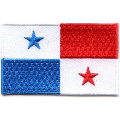 2.5" Panama Flag Embroidery Patch flat broder with iron on backing free shipping by Post