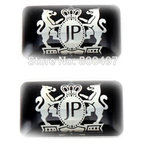 2 x Newest 3D Car Styling Aluminum Glue Decal Car Styling Metal Sticker Aluminium Custom Motor Decal for JP Junction Production