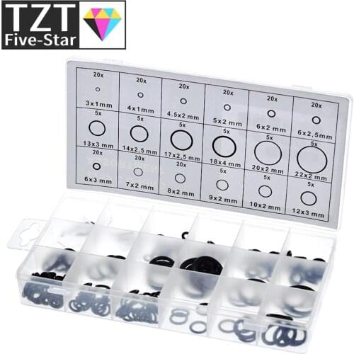 225pcs Rubber O Ring O-Ring Washer Seals Watertightness Assortment Different Size With Plactic Box Kit Set