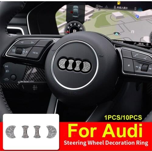4pcs/set Car Steering wheel Emblem interior 3D Rhinestone for A4L A6L A3 A5 Q3 Q5 Q7 A7 A8 Drill Logo Diamond Decoration Decal