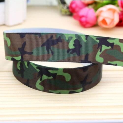 7/8'' Free shipping camo printed grosgrain ribbon hairbow headwear party decoration diy wholesale OEM 22mm P5322