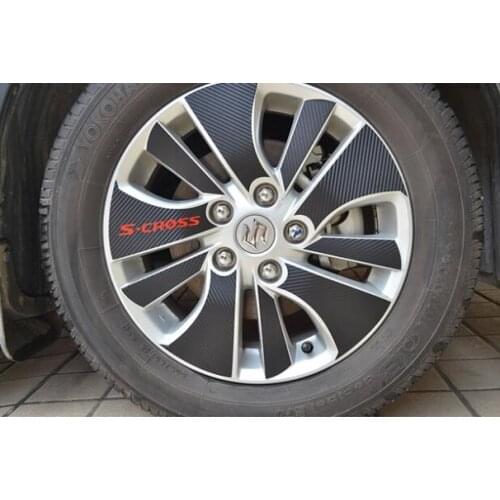 Carbon fiber wheels car stickers affixed wheel hub stickers special modification used for 2014-2018 Suzuki SX4 S.CROSS