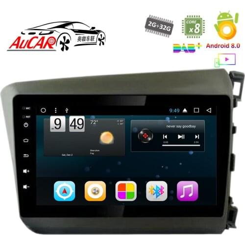 Android 10.1" Car DVD Player for Honda Civic GPS Right Hand Drive 2012 - 2014 car DVD 1024*600 Bluetooth GPS Radio WIFI Stereo