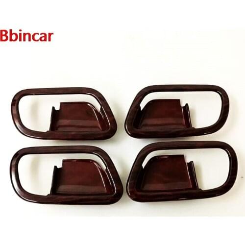 Bbincar Wood Pattern Styling ABS Inner Door Handles Bowl For Nissan Armada Patrol Royale Nismo Infiniti QX56 QX80 Y62 2010-2018