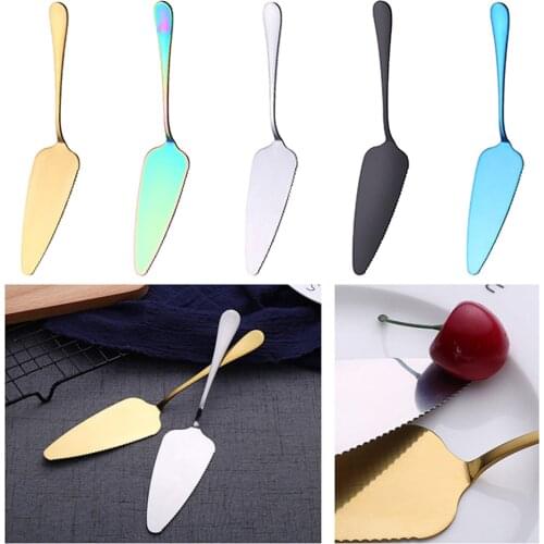 Behogar Stainless Steel Serrated Edge Cake Server Blade Cutter Pie Pizza Shovel Spatula Baking Tools Bakers Bread Makers Cooks
