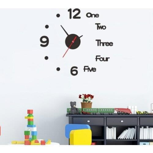 Mute Big digital Wall Clock DIY Aryric Mirror Stickers Living Room Bedroom Home Office Decoration Quartz Needle Clock