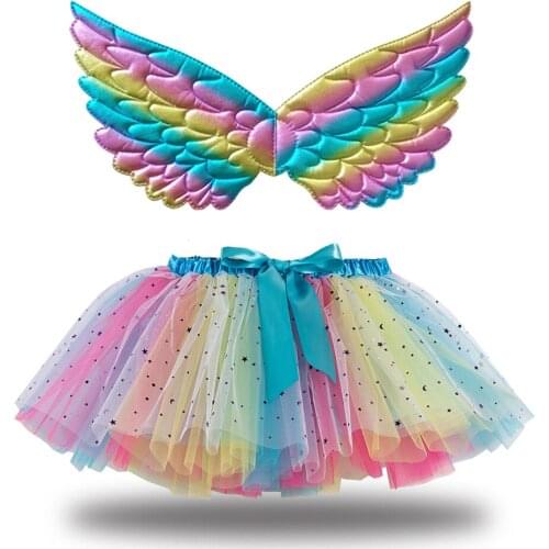 Carneval Party Skirt can add Kids Unicorn Wing Animal Cosplay Children New Years Rainbow Costume for Girls