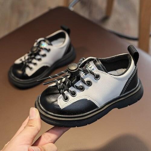 2021 Kids Leather Shoes For Boy Formal Oxford Shoes Fashion Lace Uo Children Casual Leather Shoes Girls Moccasins Wedding Shoes