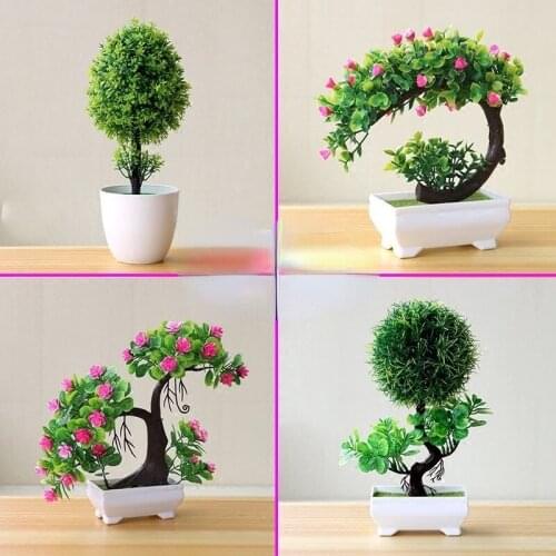 Artificial Plants Potted Bonsai Garden Decoration Outdoor Fake Plant Teen Room Decor Party Table Ornament for Home Garden Decor