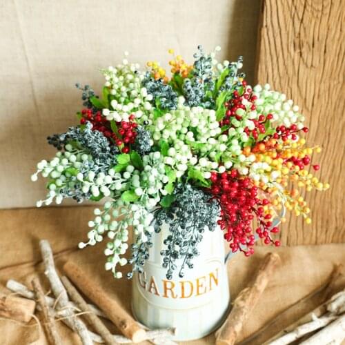 Artificial Flowers Christmas Berry Skewers Single Branch Foam Plants Simulation Flowers DIY Wedding Office Home Decorations