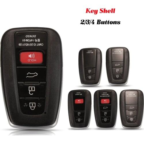 Jingyuqin 2/3/4 Buttons For Toyota RAV4 Camr C-HR 2018 2019 Remote Car Key Shell Fob Case With Uncut Blade Replacement