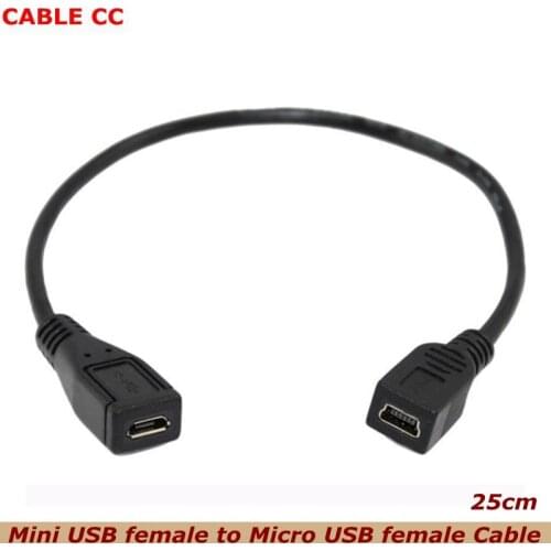 USB 2.0 Mini USB female to Micro USB Female USB Charging Data Adapter Cable For Mobile Phone MP3 MP4 Cable
