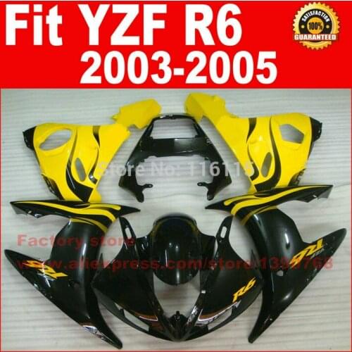 Yellow black Body kit for YAMAHA R6 fairings 2003 2004 2005 R6 fairing kit 03 04 05 kits A9M8