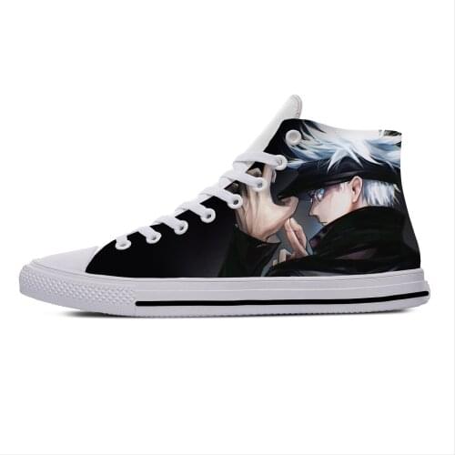 Japanese Anime Manga Jujutsu Kaisen Gojo Satoru Casual Cloth Shoes High Top Lightweight Breathable 3D Print Men Women Sneakers