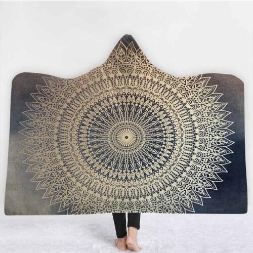 Lannidaa India Mandala Blankets Endless Bohemian Hooded Blanket For Adults Kid Winter Warm Travel Picnic Sofa Bed Wrapped Throw