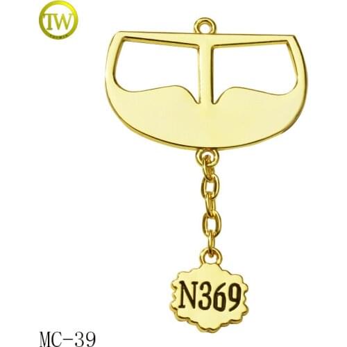 Garment abaya metal Logo label Metal Name Tags with black ink for scraves