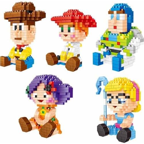 Cute Magic Mini Blocks Cartoon Dinosaur Model Anime Building Toy Juguetes Auction Figure Kids Gifts Girls Present