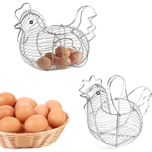 Multifunctional Interesting And Creative Chicken-Shaped Egg Basket Fruit Storage Wire Basket for Home Kicthen Egg Storage