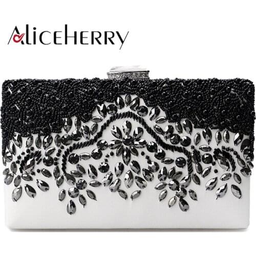 Fashion Women Diamonds Luxury Evening Bags Clutch Messenger Chain Handbags Purse Designer Beaded Wedding Cosmetics Box Bag