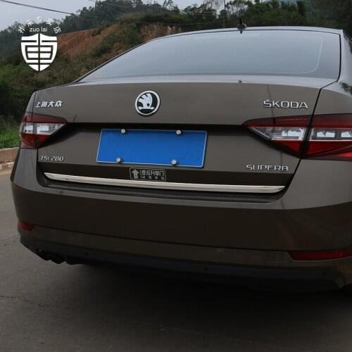For Skoda Superb2016-2018tailgate Rear Door Bottom Cover Molding Trim Stainless Steel Back Door Trim Car Accessories Car-styling