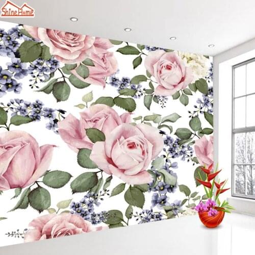 REtro PInk Floral Wallpaper Contact 3d Wallpapers for Living Room Mural Wall Paper Papers Home Decor Self Adhesive Murals Rolls
