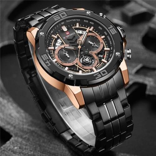 NAVIFORCE Top Brand Fashion Men Watch Military Quartz Chronograph Wrist Watch Waterproof Male Clock Date Watch Relogio Masculin