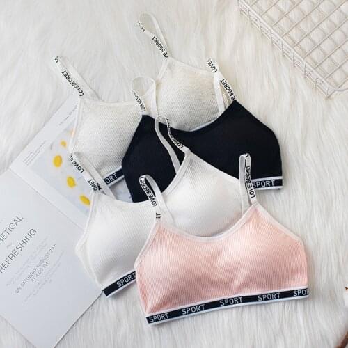 New Design Teenage Girl Training Bras Puberty Kids Cotton Underwear Bra Top Lingerie Female Sports Bras Thin