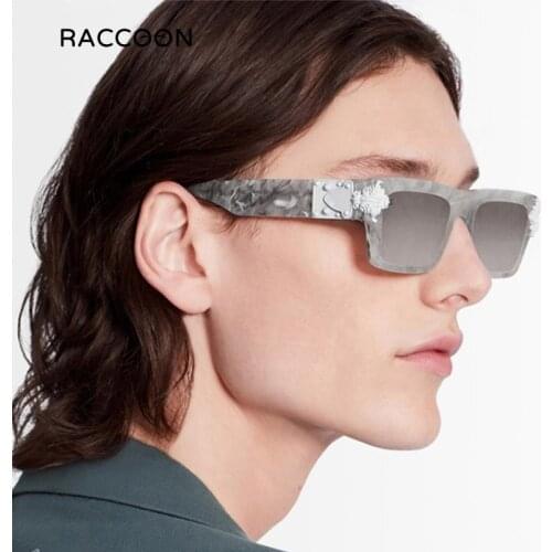 2021 Vintage Marbling Womens Sunglasses Oversized Square Mirror Reflective Sun Glasses Men Luxury Female Fashion Famous Eyewear