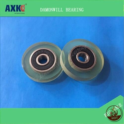 Rubberized wheel 6*30*6MM PU 626ZZ plastic coated rubber bearing wheel Nylon wheel Bearing pulley Roller 4PCS 6X30X6MM Moving