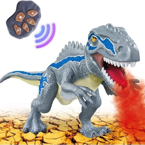 Remote Control Animal Electric RC Spray Dinosaur Kids Pet Toys Tyrannosaurus Rex Walking Light Sounds For Boy Children Gift