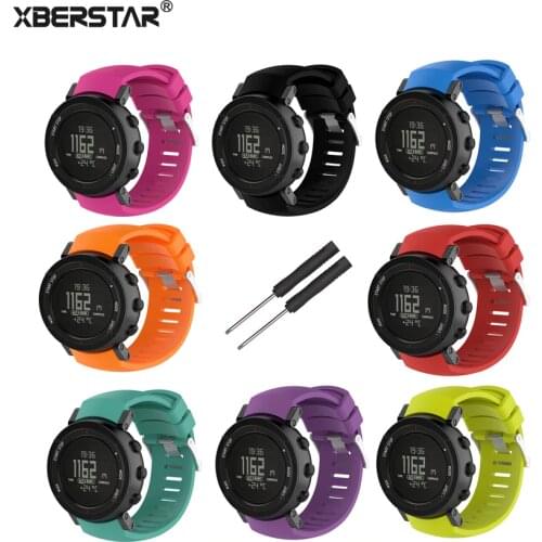 XBERSTAR Watchband Strap for SUUNTO CORE ALU BLACK Multisport GPS Watch Replacement Silicone Wrist Band Watchbands Strap