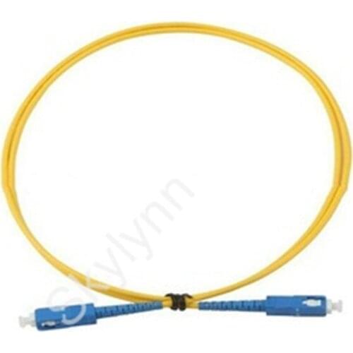 SC / UPC-SC / UPC Simplex 2.0mm Cable Diameter Single Mode G652D Fiber Optic Patch Cord 1 Meter Yellow LSZH Jacket