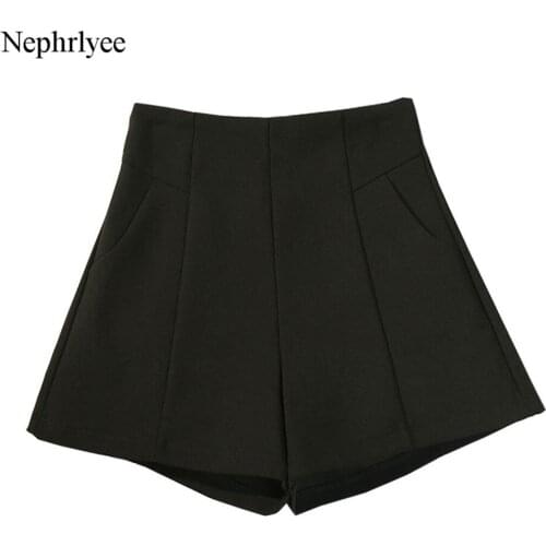 2021 New Elegant Shorts Women Summer Fashion Korea Style Shorts Solid Color Wide Leg Cotton Short Office Lady Casual Slim Shorts