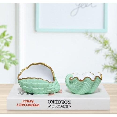 Nordic Ins Creative Resin Shell Storage Ornaments Home Living Room Porch Key Storage Girl Room Jewelry Box Cosmetic Decor Crafts