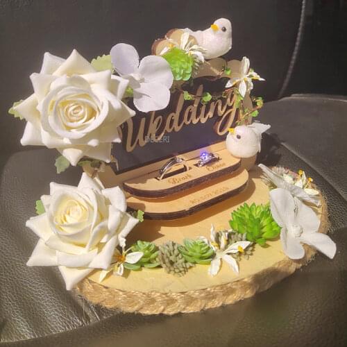 Personalized Custom 1pcs Ring Pillow Wedding Engagement Decoration Crafts Holder for Bride Groom Exchange Ring Bridal Shower