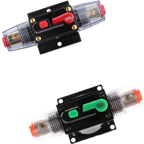 2 Pieces 100A Car Audio Circuit Breaker Fuse Holder Manual Reset Switch