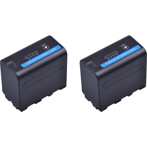 2Pcs 7.2V 7200mAh NP-F970 NP-F960 Camera Batteries with LED Power Indicator for Sony NP-F970NP F960 NP-F770 Batteria