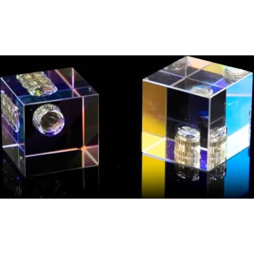 20*20*20mm0.78*0.78*0.78in Cubic Science Cube Optical Prisma Photography with Hexahedral Prism Home Decoration Prism Glass