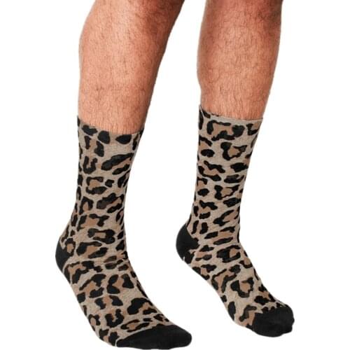 2021 Men Socks harajuku cheetah leopard print Socks Printed trend Happy hip hop Novelty Skateboard Crew Casual Crazy Socks