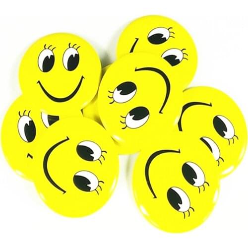 Big eyes 24pcs New fashion Cute Smiley Face Badges comic Smiling Pin set is suitable for students/hotel/birthday party 016010003