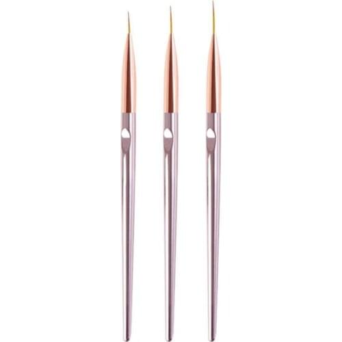 Hot 3Pcs Nail Art Liner Brushes Nail Decoration UV Gel Painting Liner Brushes Manicure Salon Tools Set