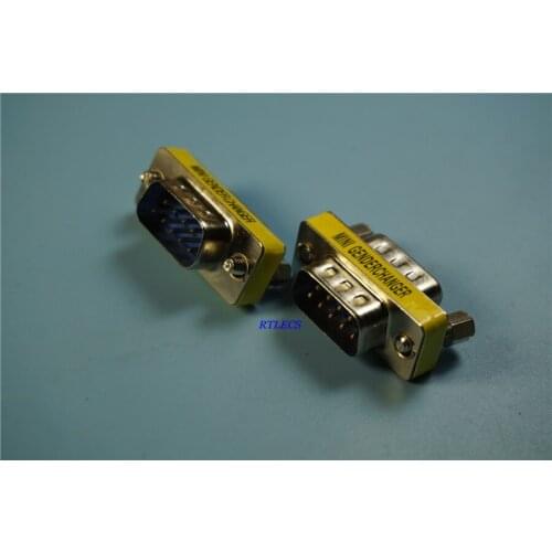 4Pcs DB9 9Pin Male To Male Mini Gender Changer Adapter RS232 Serial Connector Pin to Pin Straight Through Adapter Extension